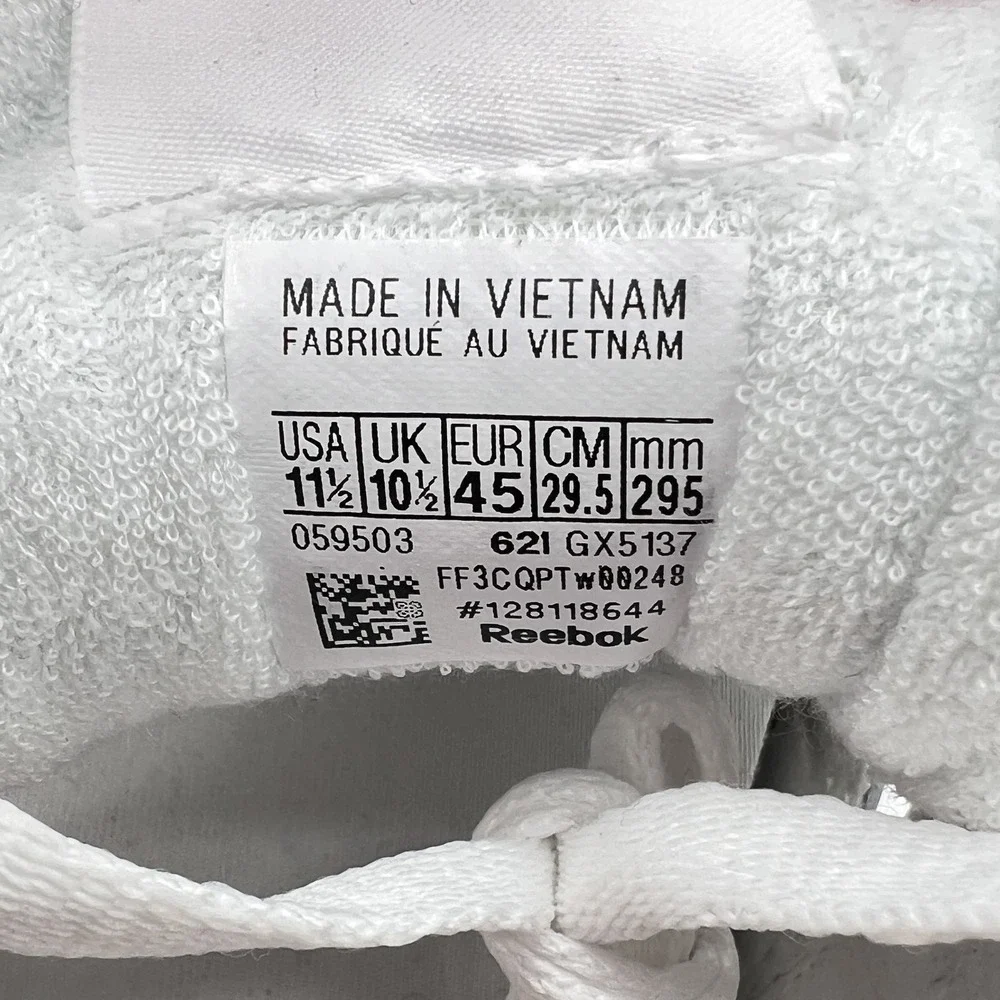 MAISON MARGIELA X REEBOK Men Sneakers 11.5 White Leather Tabi Split Toe Shoe NEW